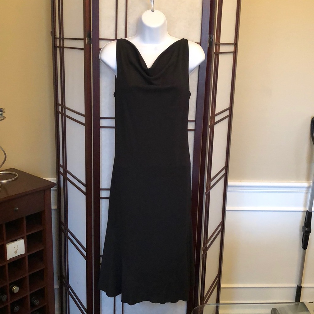 Express sleeveless cowl black dress